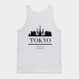 TOKYO JAPAN BLACK SILHOUETTE SKYLINE ART Tank Top